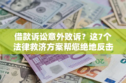 武汉借款诉讼意外败诉？这7个法律救济方案帮您绝地反击！