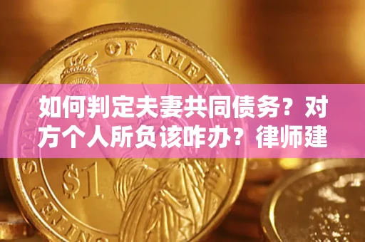 武汉如何判定夫妻共同债务？对方个人所负该咋办？律师建议