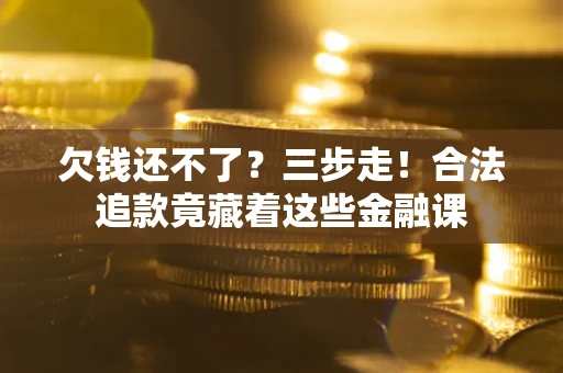 武汉欠钱还不了？三步走！合法追款竟藏着这些金融课
