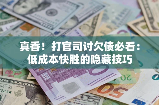 武汉真香！打官司讨欠债必看：低成本快胜的隐藏技巧